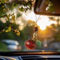 thumbnail image 1 of Brown Woven Persimmon Charm - Car Rearview Mirror, Phone & Bag Decor, Meaningful Accessory, 1 of 6