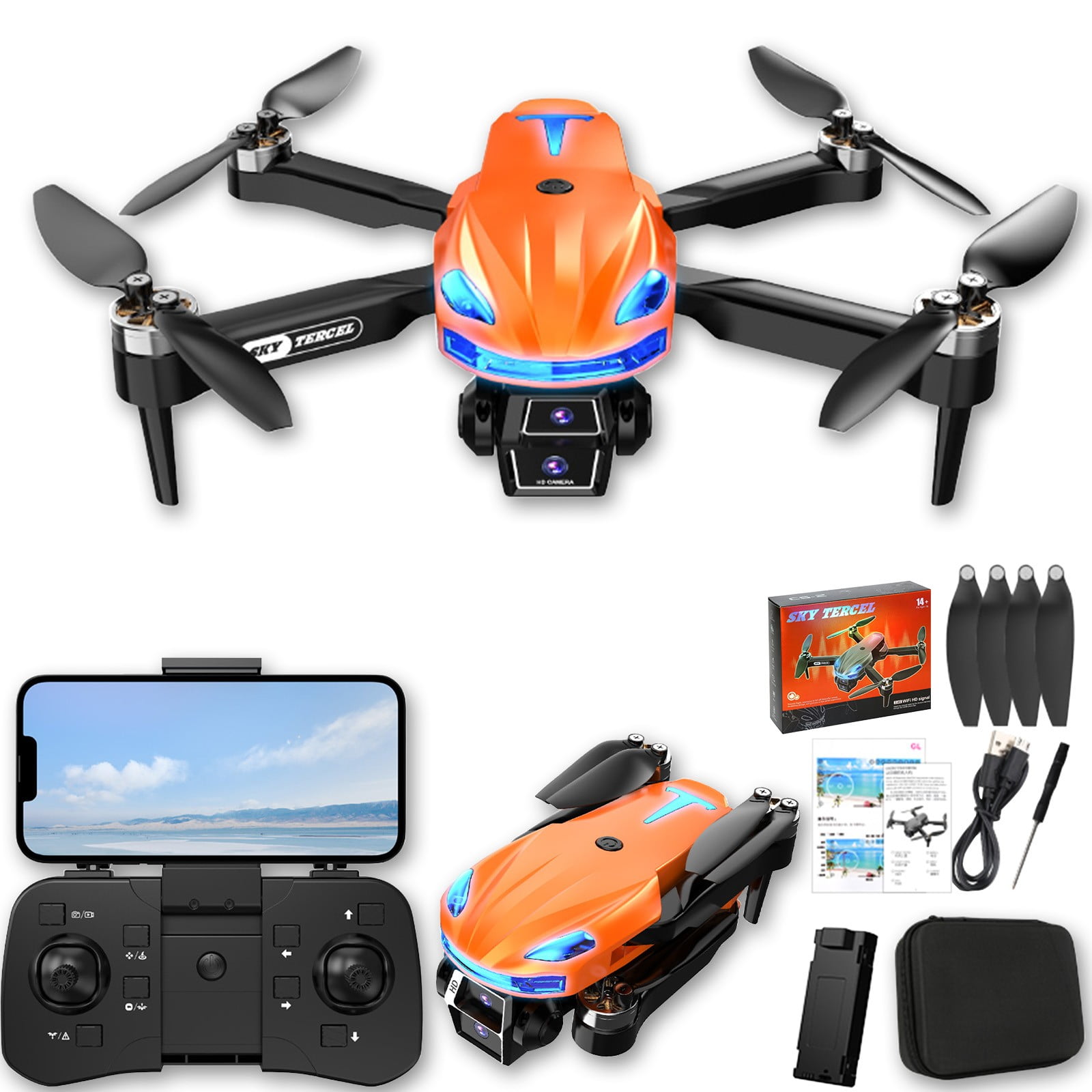 Ankereame Brushless 1080P FPV Drone 2.4G WIFI - Altitude Hold, Headless Mode, <250g No FAA Reg, Foldable w/ Spare Propellers, Gifts for Ki-ds Adults