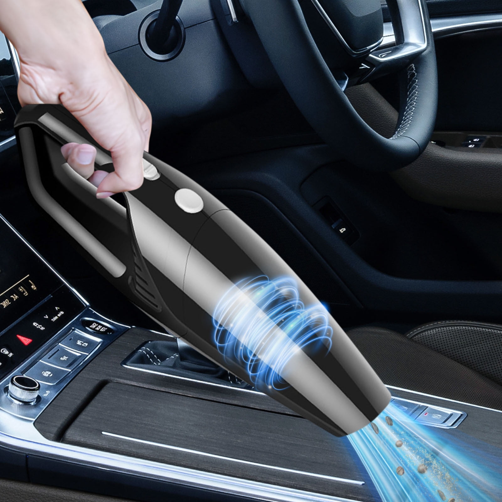 Cordless Handheld Car Vacuum, Wet Dry with Strong Suction for Pet Hair, USB Rechargeable Lightweight Ergonomic - Includes Nozzle, Brush, Hose for Car Interior Cleaning