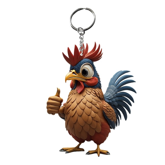 Cute Rooster Chicken Keychain - Handicraft Bag Charm Pendant, Perfect Gift for Chicken Lovers