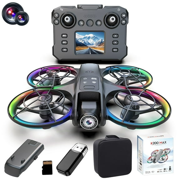 Ankereame Drone with 1080P Camera, Obstacle Avoidance, Altitude Hold, Brushless Motor, 2.4G RC with 2.4 Inch Screen, LED Lights, Portable with Carrying Case for Kids 14+ Adults