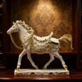 thumbnail image 1 of Ankereame Feng Shui Galloping Horse Resin Ornament - Wealth Attracting Lucky Figurine for Home Office Desk Decor & Housewarming Gift, 1 of 4