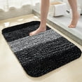 thumbnail image 1 of Flocked Microfiber Non-Slip Bath Mat with Rubber Backing, Highly Absorbent Fast Drying, Machine Washable 15.7"x23.6" Black Rug for Bathroom Tub/Shower & Living Room, 1 of 7