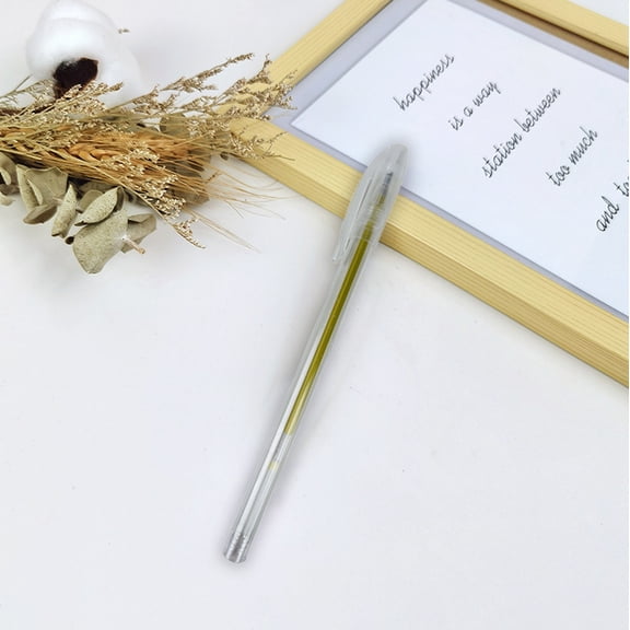 Gold Metallic Highlighter Pen 0.6mm Fine Tip for Dark Paper, DIY Crafts & Scrapbooking - Transparent Barrel, Smooth Ink Flow