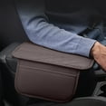 thumbnail image 1 of Leather Car Center Armrest Pad - Universal Fit, All Season, Slim Design, Elbow Support for Comfortable Driving, 1 of 6