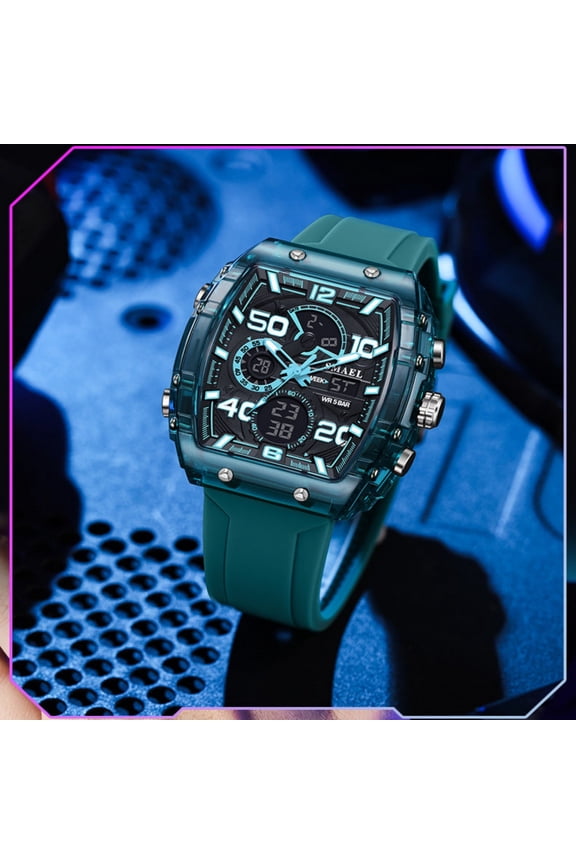 Men's Digital Watch - Multifunctional with Alarm, Stopwatch, Timer, LED Backlight - Sports Casual Style