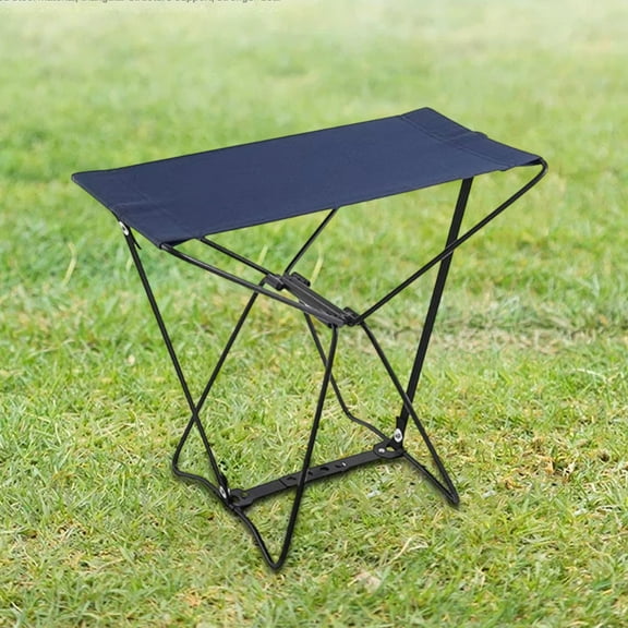 Portable Folding Stool, Lightweight Outdoor Steel Frame Waterproof Oxford Cloth, 132lbs Capacity, Navy, Multipurpose for Fishing, Camping, Train & Ki-ds, ASTM Certified