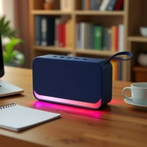 RGB Bluetooth Speaker, Bluetooth 5.3, Low Latency, Long Battery Life, Desktop Wireless Speaker with Colorful Lights, Small Compact for Gaming, Movies