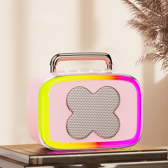 RGB Bluetooth Speaker, Bluetooth 5.3, Low Latency, Long Battery Life, Room-Filling Sound, Rechargeable Desktop Speaker with RGB Lights for Gaming & Party