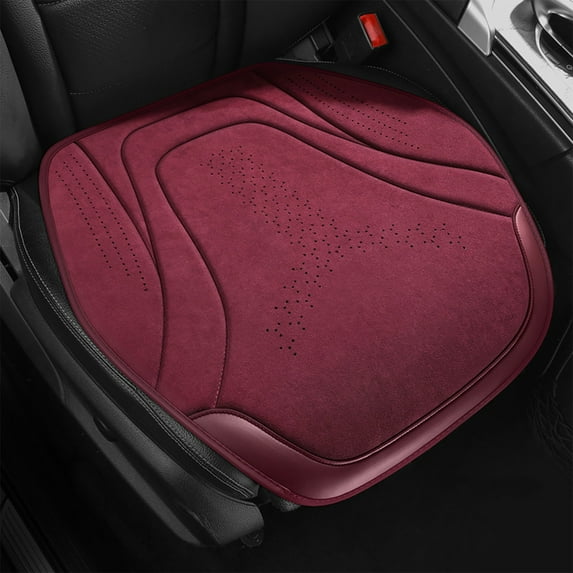 Red Mesh Car Seat Cushion - Breathable Perforated, All Season, Half Coverage, Comfortable & Durable