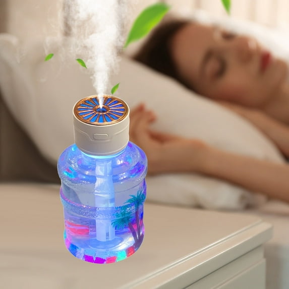 Small Silent Humidifier 500ml - Aroma Diffuser for Home, Bedroom, Desktop, Car - Air Purifying, Stress Relief, Compact Humidifying Device