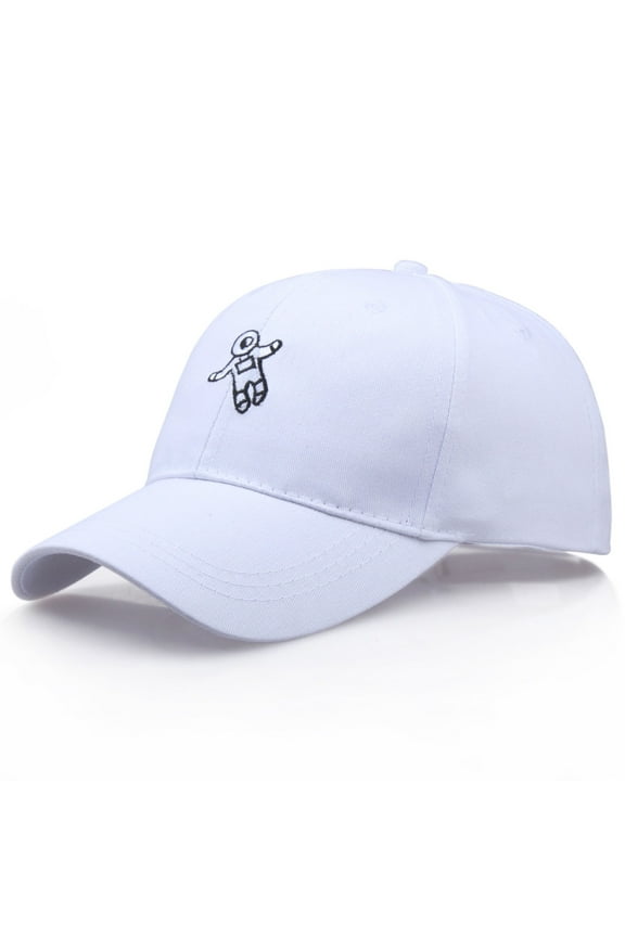 Unisex Astronaut Embroidery Cotton Baseball Cap - Adjustable Sun Protection Hat for Men Women, Fits 58-62cm Head Circumference