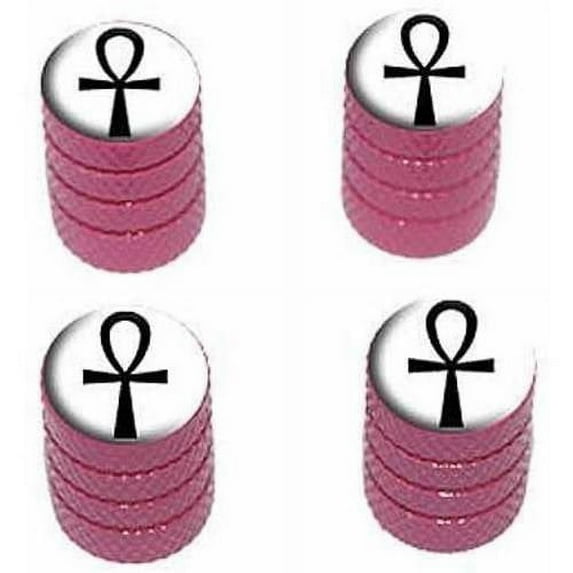 Ankh Cross Design Tire Rim Wheel Aluminum Valve Stem Caps, Multiple Colors
