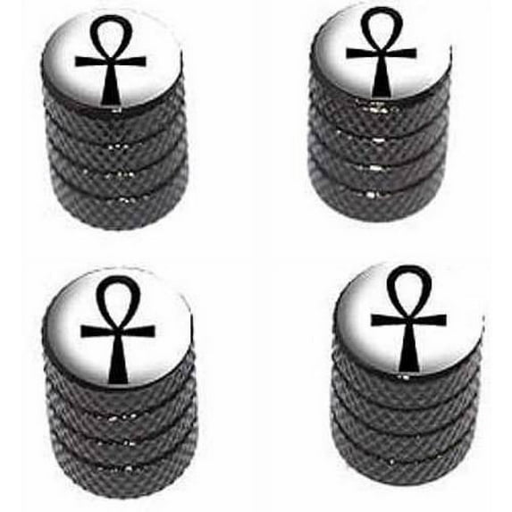 Ankh Cross Design Tire Rim Wheel Aluminum Valve Stem Caps, Multiple Colors