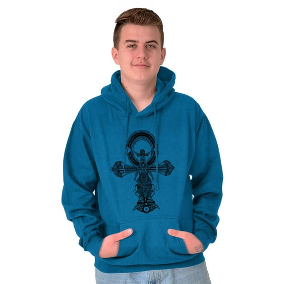 Ankh Egyptian Cross Symbolic Spiritual Hoodie Sweatshirt Women Men Brisco Brands M
