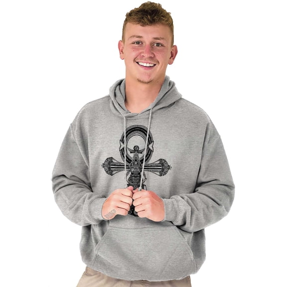 Ankh Egyptian Cross Symbolic Spiritual Unisex Plus Fleece Graphic Hoodie Brisco Brands 3X