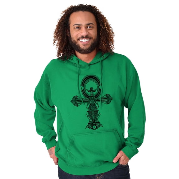 Ankh Egyptian Cross Symbolic Spiritual Unisex Plus Fleece Graphic Hoodie Brisco Brands 3X
