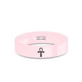 thumbnail image 1 of Ankh Egyptian Hieroglyph Laser Engraved Pink Ceramic Ring, 6mm, Size 4.5, 1 of 2