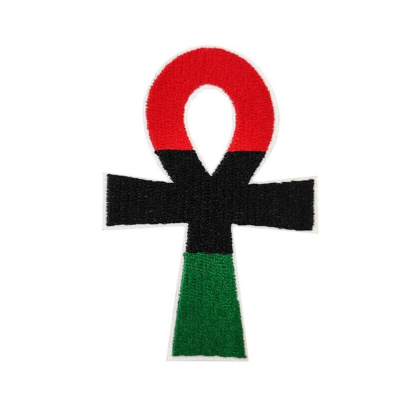 Ankh RBG Flag Embroidered Iron On Patch 3 Inch