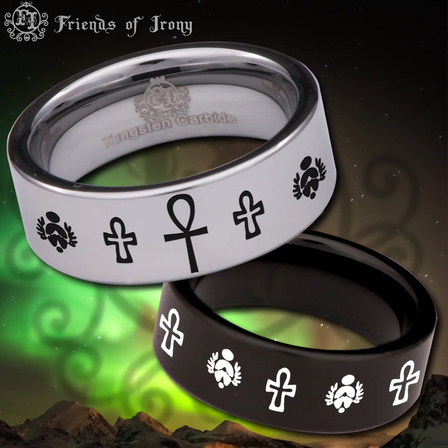 Ankh Tungsten Carbide Ring