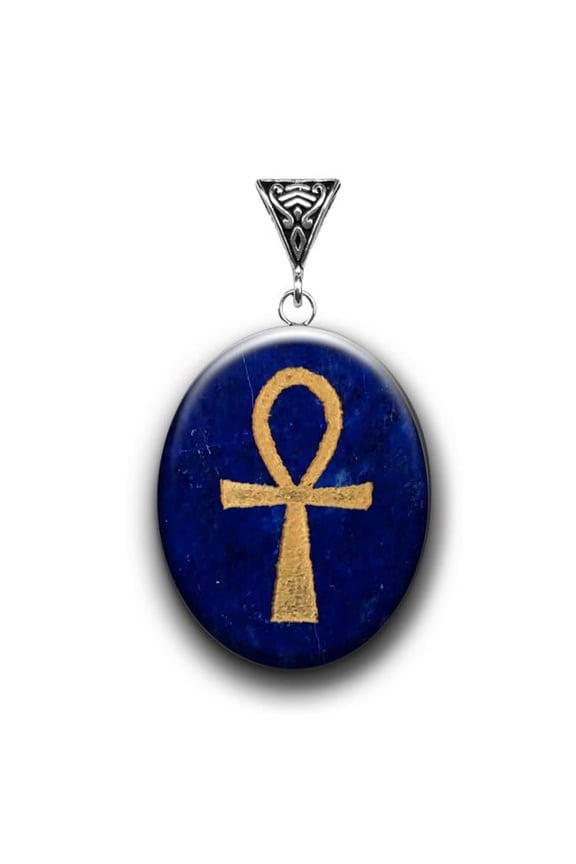 Ankh on Lapis Gemstone for Fertility