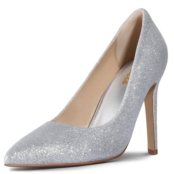 Ankis High Heel Women's Pumps Closed Toe Pointed Toe 4in Stiletto Heel Comfy Memory Foam Pump Shoe with Gel Insoles