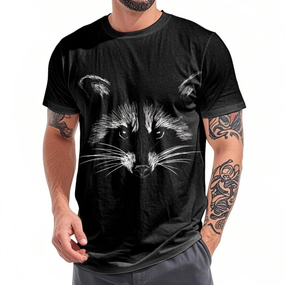Ankishi Animal Shirt Men Crewneck Short Sleeve Graphic T-Shirts Summer Fashion Tops for Dating Travel Streetwear