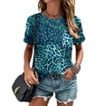 thumbnail image 1 of Ankishi Animal Texture Tee Women Zebra Striped Leopard Short Sleeve Crewneck Tee Shirt Fashion Clothes for Travel, 1 of 6