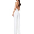 thumbnail image 1 of Ankishi Backless Jumpsuit for Women Deep V Sleeveless Sequin Wide Leg Pants Cowl Neck Rompers for Night Club, 1 of 7