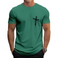 thumbnail image 1 of Ankishi Christian Shirts for Men Cross Crew Neck Fashion Summer T Shirts Loose Fit Cotton Tops Everyday Wear, 1 of 7