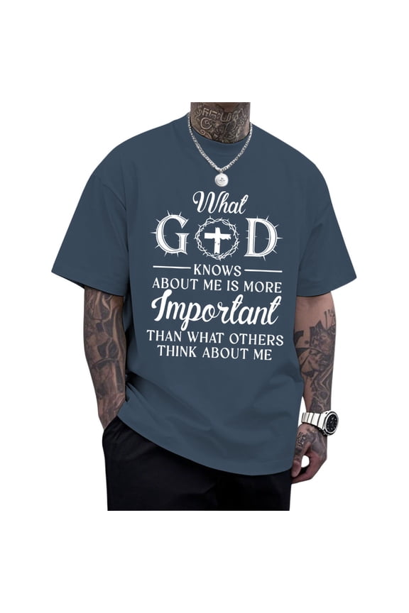 Christian T Shirts for Men Cross Short Sleeve Casual Crewneck Religious Tee Shirts Fashion Clothes for Streetwear