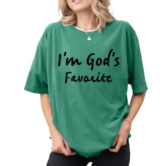 Ankishi Christian T-Shirts for Women I'm God's Favorite Short Sleeve Crewneck Religious Graphic Tee for Travel