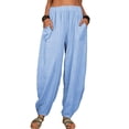 thumbnail image 1 of Ankishi Harem Pants Women with Pockets Elastic Waist Loose Fit Wide Leg Lantern Pants Summer Trousers for Travel, 1 of 7