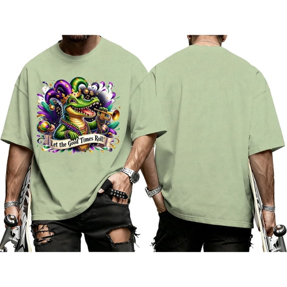 Ankishi Mens Mardi Gras Shirt Carnival Alligator Let The Good Times ...