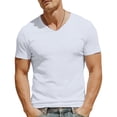 thumbnail image 1 of Ankishi Mens Vneck Tshirts Slim Fit Casual Short Sleeve Seamless Cool T-Shirt Summer Fashion Clothes for Leisure, 1 of 8