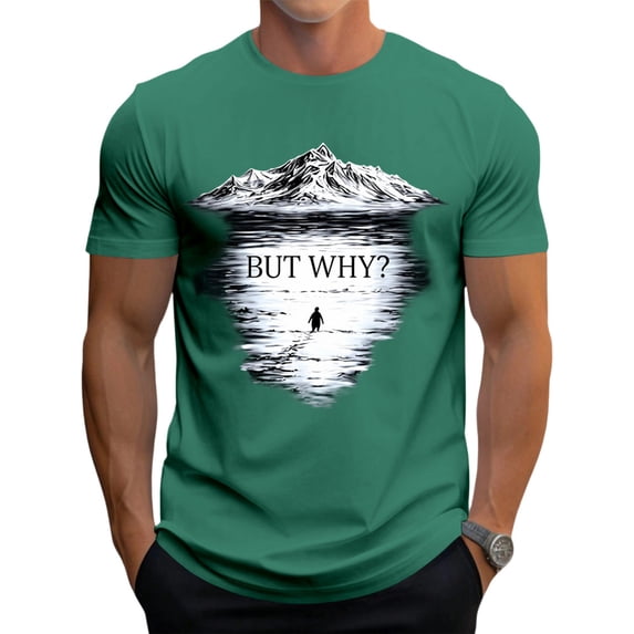 Ankishi Mountain Penguin T Shirt Crew Neck Casual Short Sleeve Cotton Tee Shirt Men Summer Tops for Party Travel