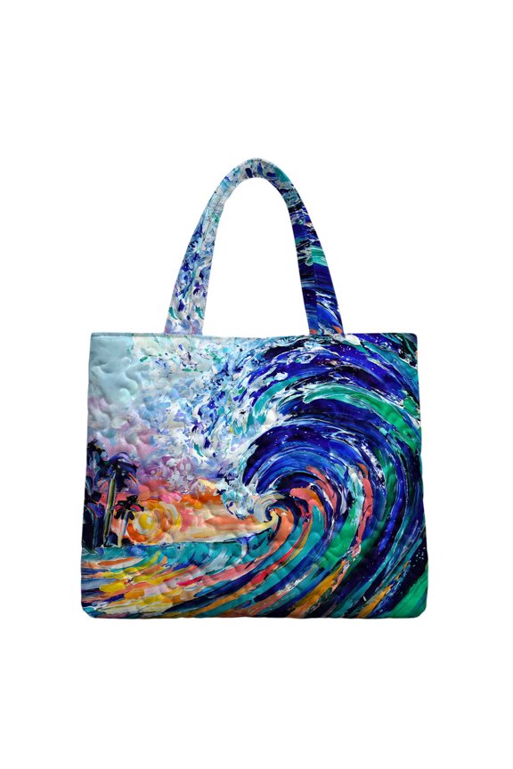 Quilted Shoulder Bags for Women Huge Wave Vintage Purse with Handles Large Capacity Shoulder Bags for Shopping Travel