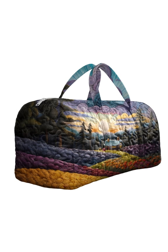 Womens Duffle Bag Quilted Scenery Fashion Overnight Bags Hawaiian Travel Case for Gym Business Trip