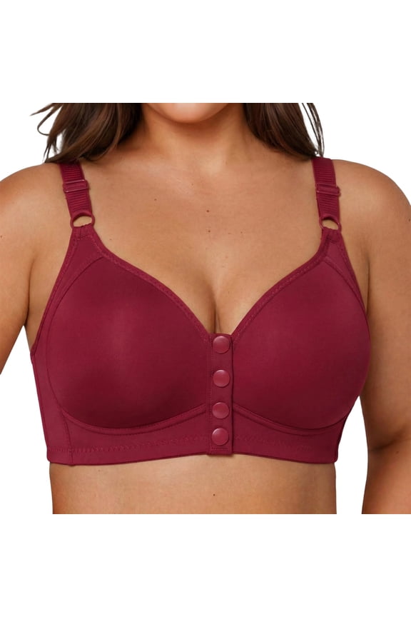 Womens Front Closure Bras Seamless 3/4 Cup Side Support Bra Wireless Bralette for Breastfeeding
