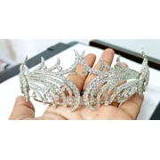 Ankita Gemstones Cubic Zircon 925 Silver Tiara Wedding Gift Woman Crown