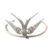 Ankita Gemstones Handmade Cubic Zircon 925 Silver Tiara Woman Crown