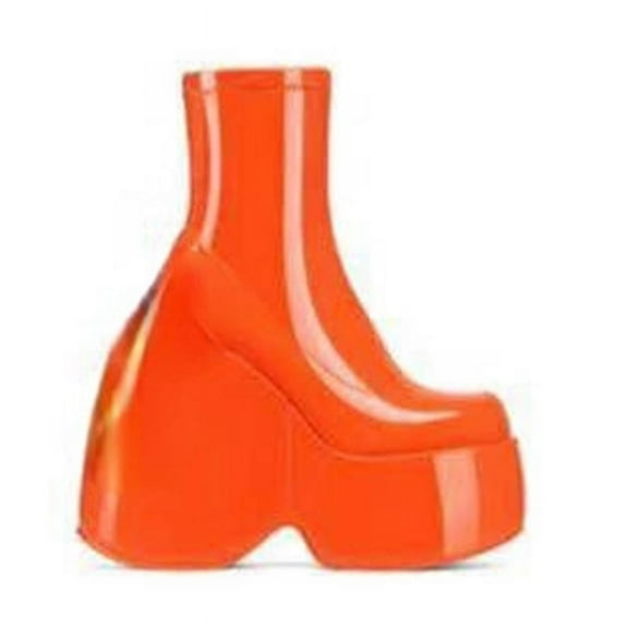 Ankle Boots Platform Round Toe High Heel?Combat Boots (6.5, Orange)