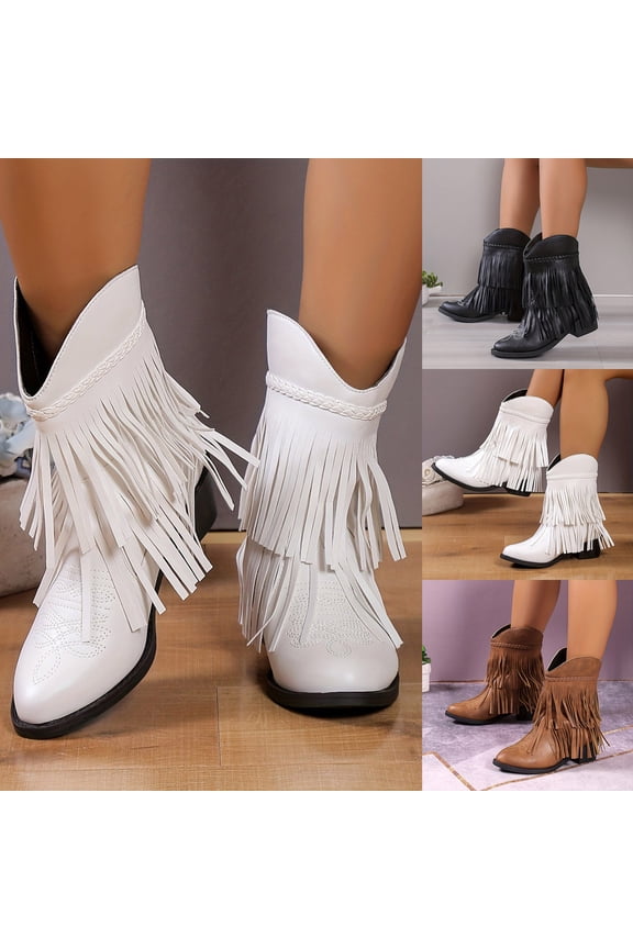 Ankle Boots Women Casual Versatile Round Toe Chunky Heel Thick Soled Comfortable Solid Color Short Boots Fall Winter Women Shoes