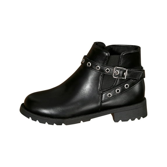 Ankle Boots Women's Casual Fashion Solid Color Side Zipper British Style Low Heel Thick Heel Perfect for Spring and Autumn Black,41