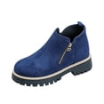 thumbnail image 1 of Ankle Boots for Women Chunky Platform Lug Sole Side Zipper Chelsea Booties Fall 42, 1 of 8