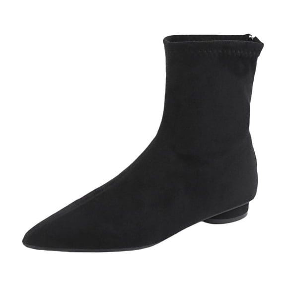 Ankle Boots for Women Pointed Toe Flat Stretch Sock Booties Back Zipper Slim Fit Fall Dress Booties 38