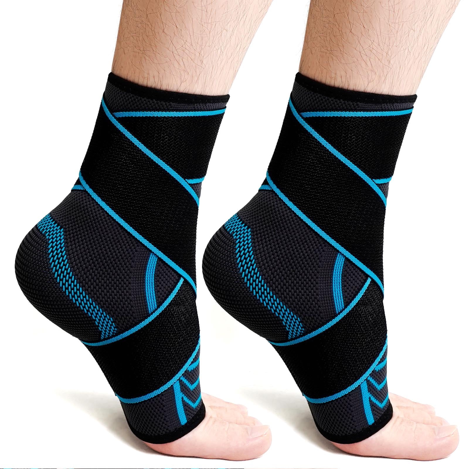 Ankle Brace, 2 Pcs Lofir Ankle Support Wrap For Sprained Ankle - Foot Brace For Injured Foot For Women Men With Adjustable Bandage For Plantar Fasciitis Relief