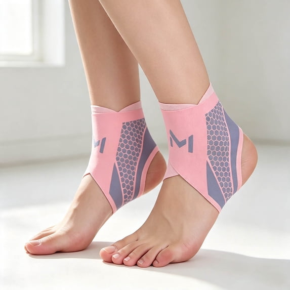 Ankle Brace (2Pcs) Compression Ankle Sleeve, Adjustable Support for Plantar Fasciitis, Tendonitis, Achilles Tendon, Sprained Ankle Relief, Sports Recovery,