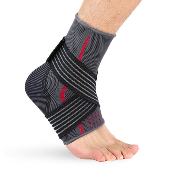 Ankle Brace, Adjustable Compression Ankle Support Men & Women, Ankle Brace Sports Protection-red-M
