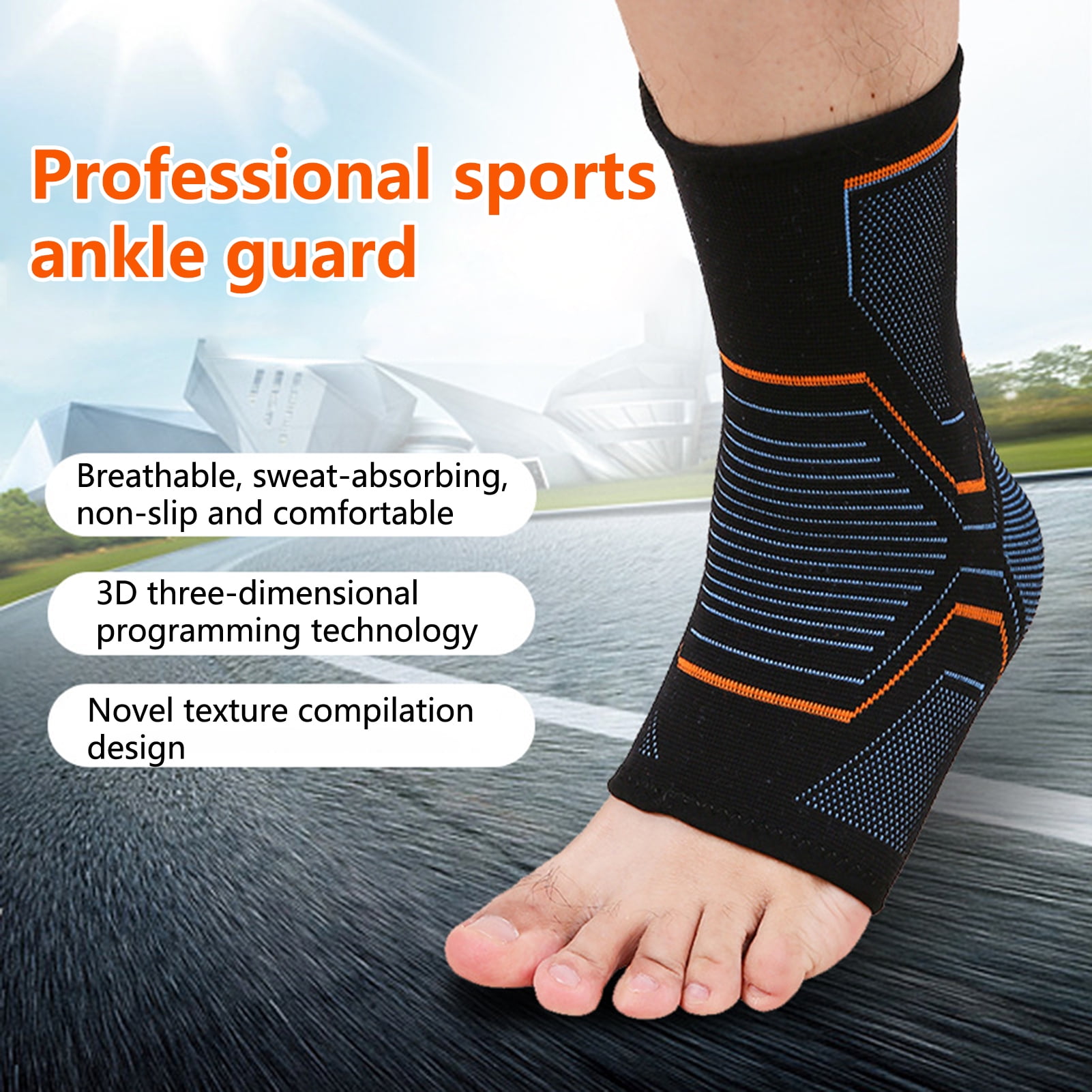 Ankle Brace Compression Sleeve | Injury Recovery, Joint Pain | FSA or HSA eligible | Achilles Tendon Support, Plantar Fasciitis Foot Socks with Arch Support